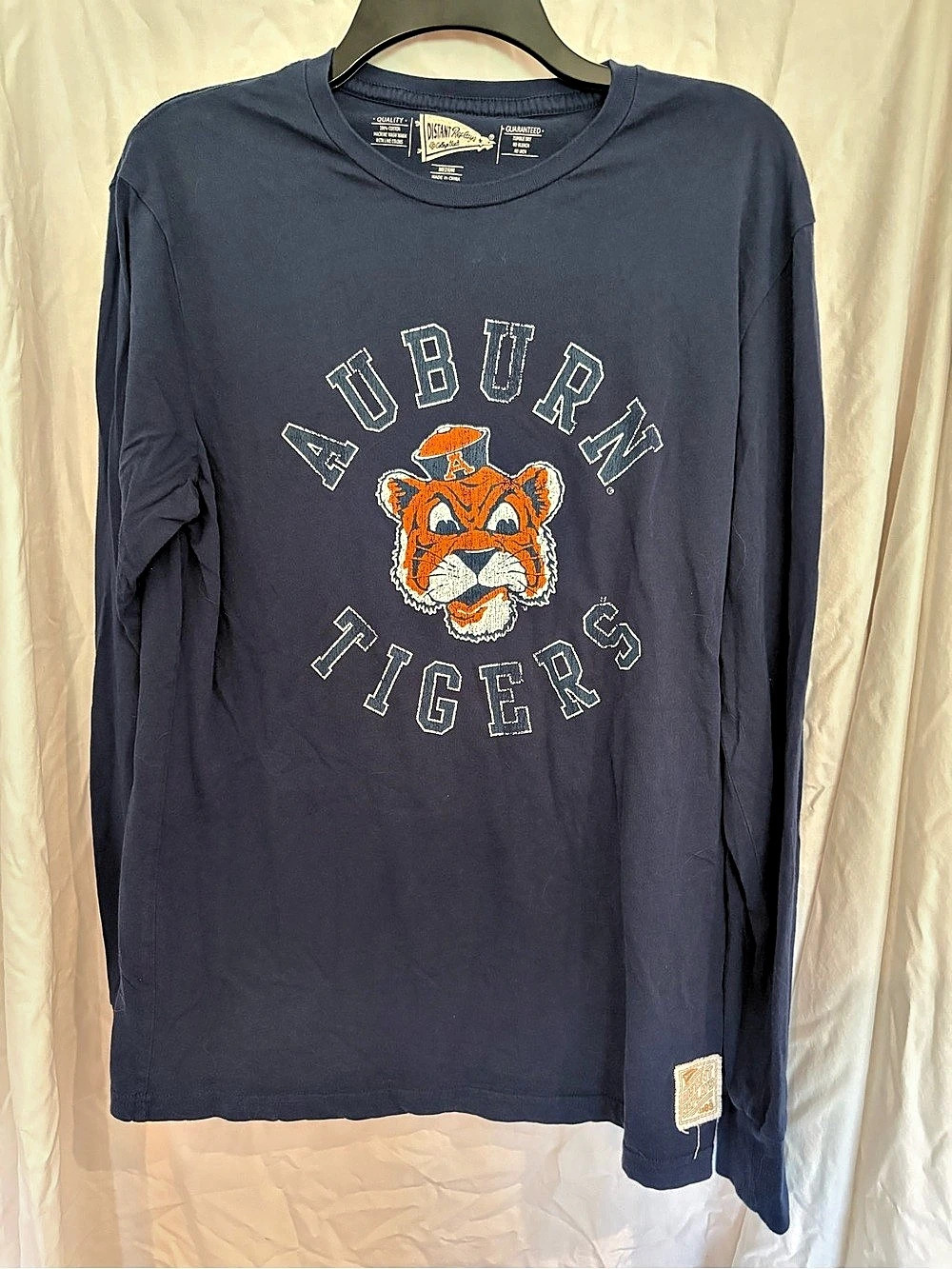 Distant Replay Auburn Tigers Long Sleeve Tee in Blue Size Medium